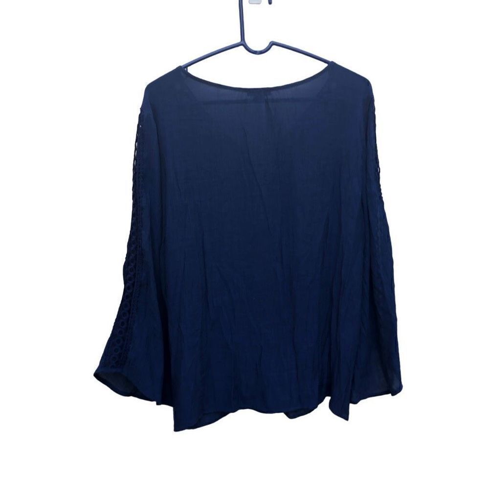 New Direction XL Great Details Long Sleeve Hippie Chick Blue